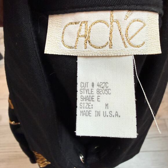 Cache Vtg 80s 90s Statement Leopard Leather Bomber Jacket Embellished Medium - Picture 5 of 6